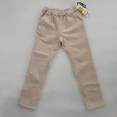 ムージョンジョン　コーデュロイ 薄ベージュ ストレートパンツ　ストレッチ　丸高