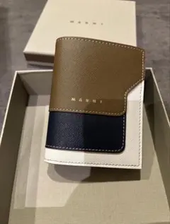 Marni マルニ 二つ折り財布 ライトブルー/グレージュ バイカラー