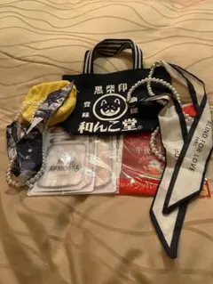 和んこ堂 トートバッグ 黒 スカーフ付き
