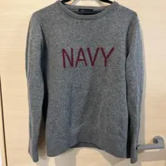 SHIPS グレー セーター NAVY 刺繍 長袖 トップスのサムネイル