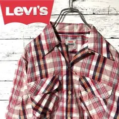 【人気デザイン】リーバイス 　長袖シャツ　チェック柄　M  B387