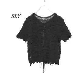 SLY　シアー２WAYトップス　レース　黒　スライのサムネイル