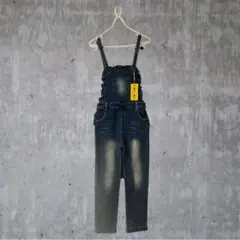 デニムオーバーオール 140cm フリル付き
