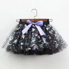 キッズ 魔女 コスプレ 衣装 ハロウィン 女の子 スカート 黒　チュールスカート