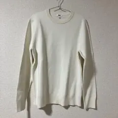 ☆ユニクロ　ウォッシャブル　ストレッチ　ミラノリブ　クルーネックセーター　L☆