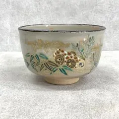 宮川香雪⭐️紫陽花文様⭐️金彩色絵抹茶碗⭐️共箱・ウコン布付