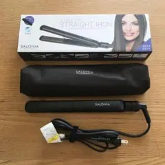 SALONIA ダブルイオン ストレートアイロン ブラック