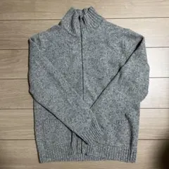 オールドGap メンズ フルジップ ニット セーター グレー Lのサムネイル