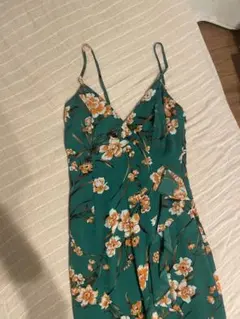 Bardot フローラルキャミワンピース（グリーン × オレンジ）XS