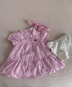 baby GAP ピンクチェック ワンピースセット 6-12ヶ月