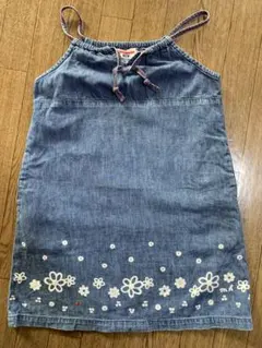 ミキハウス 120 デニムワンピース ノースリーブ