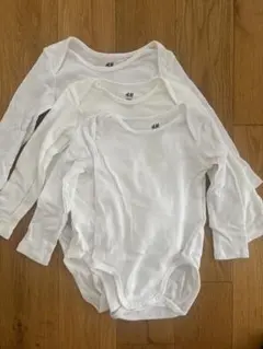 H&M 肌着 ロンパース 長袖 ボディスーツ 肌着白　3枚セット