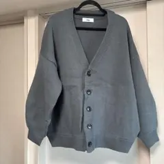 メンズ ブルーグリーン　Vネック カーディガン　Looseのサムネイル