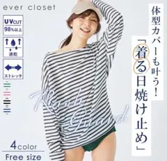 자외선 차단율 98% 래쉬가드 티셔츠 블루 보더 긴팔