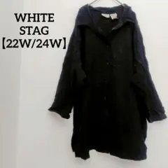 1点物❗️WHITE STAG 【22W/24W】ブラック 長袖 シャツ
