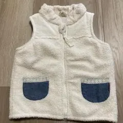 白からアイボリー ジップベスト 100cm ウズランド