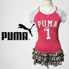 PUMA プーマ Tシャツ ピチT 半袖 ドット 水玉 赤 Y2K 平成ギャル