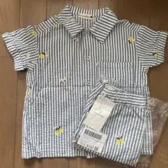 branshes　レモン＆フラワー総柄刺繍セットアップ　110㎝