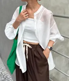 CIAOPANIC TYPY シアーバンドカラーシャツ