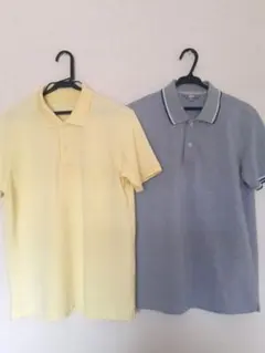 ユニクロ　メンズ　半袖ポロシャツ　Mサイズ　グレー　黄　2枚セット