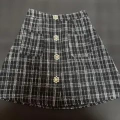 チェック柄フレアスカート ビジュー付きのサムネイル