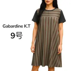 Gabardine K.T ワンピース 半袖 M バイカラー 9 日本 レーヨン