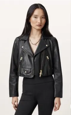 ALLSAINTS レザージャケットライダースELORA CROPPED UK2のサムネイル