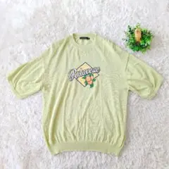 niko and… サマーニット 半袖 刺繍 ロゴ M フルーツ　レトロのサムネイル