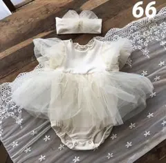 【再入荷♡】ベビードレス  ヘアバンド付き 新生児 ロンパース 韓国子供服 66