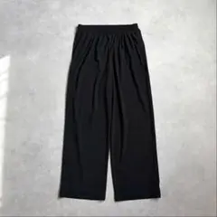 しまむら　ナイロン　ワイドパンツ　ブラック　LL