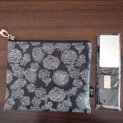 首里琉染　ポーチ　エチケットミラー　セット　黒