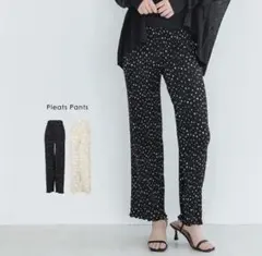 コカ　ブラック ドット柄 プリーツパンツ　coca