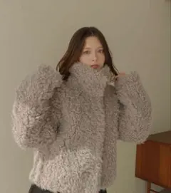 Alumu／poodle fur short coat