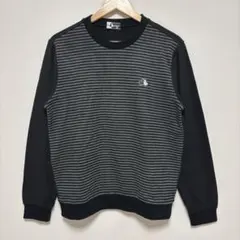 BLACK&WHITE ブラックアンドホワイト ボーダー ニット トレーナー L