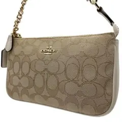 COACH 64877 シグネチャー チェーン アクセサリーポーチ ハンドバッグ