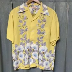 希少90sヴィンテージ着物リメイクアロハシャツ貝ボタン和柄古着archive