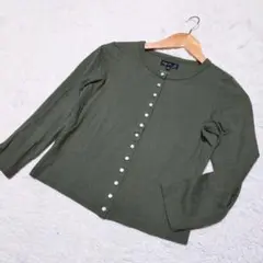 【希少】アニエスベー プレッション カーディガン カーキ 薄手