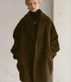 Happy John ウールブレンドシャギーコクーンPコート
