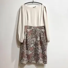 ♡春色 小さいサイズ 美品♡花柄 ワンピース ジャガード フラワー セレモニー