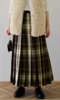 値下げ アーバンリサーチ　サニーレーベル チェックプリーツスカートロング丈