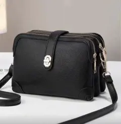 残り1点⚠️ZARAジャンル 海外ブランド 大容量 多機能ショルダーバッグ 黒