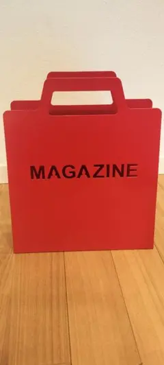赤い雑誌収納ボックス ハンドル付きのサムネイル