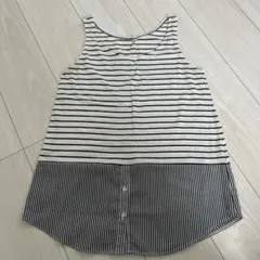 ELLE ノースリーブ ボーダー 切り替え トップスのサムネイル