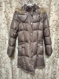 k*i様 ブラウン フード付きロングダウンジャケット