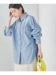 SHIPS シップス シャンブレーオーバーウエスタンシャツ