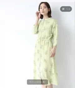 美品✨INDIVI洗える/羽織りとしても　ライトフラワーワンピースのサムネイル