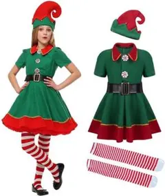 子供用 コスチューム 写真 撮影 パーティー 仮装 帽子付き サンタクロース