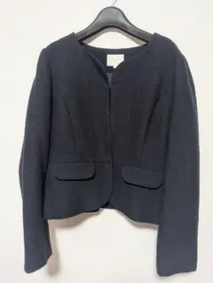 ノーカラーツイードショートジャケット