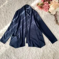 KURICAイージーカーディガン　ジャケット（M）ネイビー系　シンプル