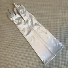 美品　ホワイト サテン ロンググローブ